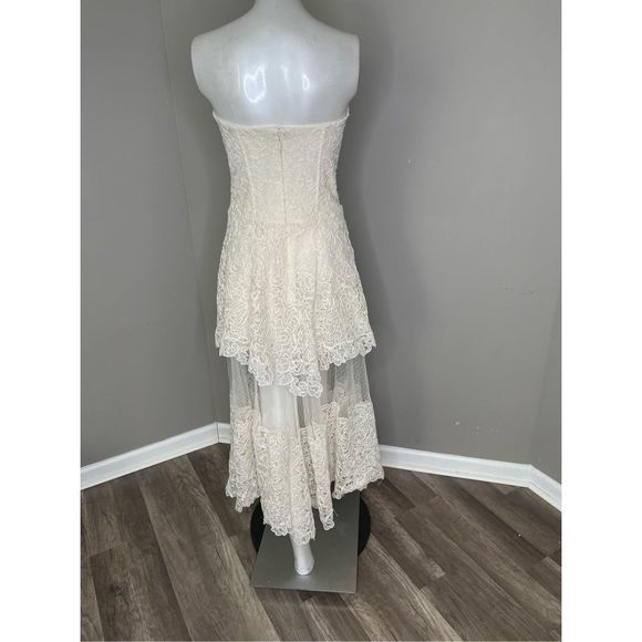 Jonathan Simkhai Strapless Lace Dress in Cream - Picture 9 of 10